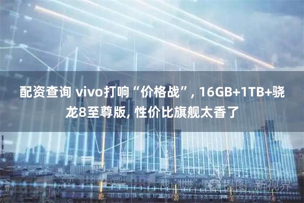 配资查询 vivo打响“价格战”, 16GB+1TB+骁龙8至尊版, 性价比旗舰太香了