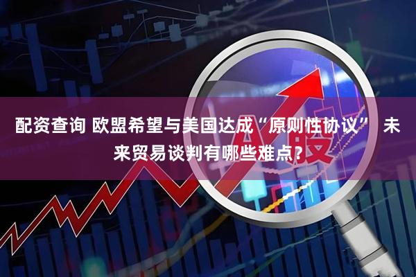 配资查询 欧盟希望与美国达成“原则性协议”  未来贸易谈判有哪些难点？