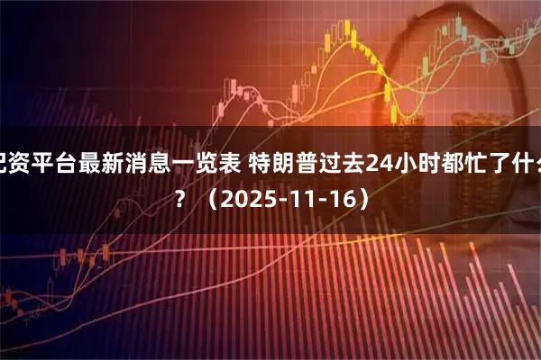 配资平台最新消息一览表 特朗普过去24小时都忙了什么？（2025-11-16）