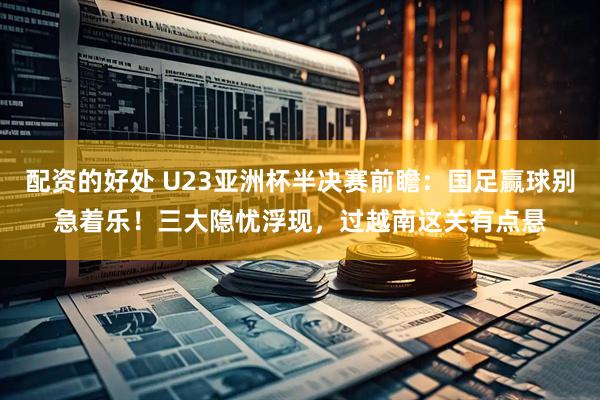 配资的好处 U23亚洲杯半决赛前瞻：国足赢球别急着乐！三大隐忧浮现，过越南这关有点悬